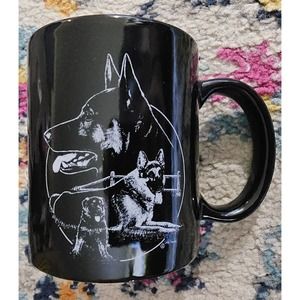 Hand Decorated In USA Porcelain By Rosalinde German Shepherd Coffee Mug Black